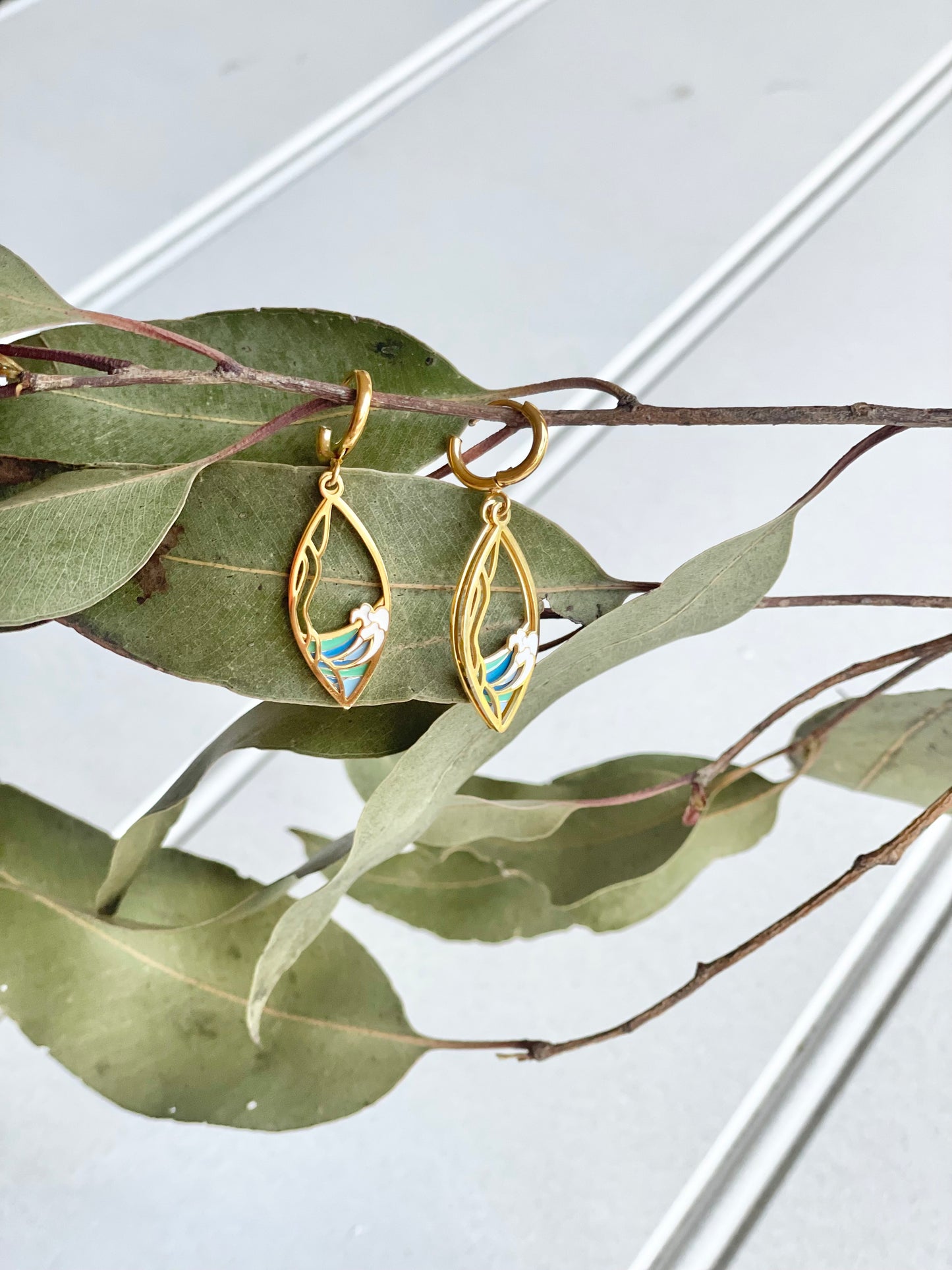 Walk on Water Enamel Drop Earrings