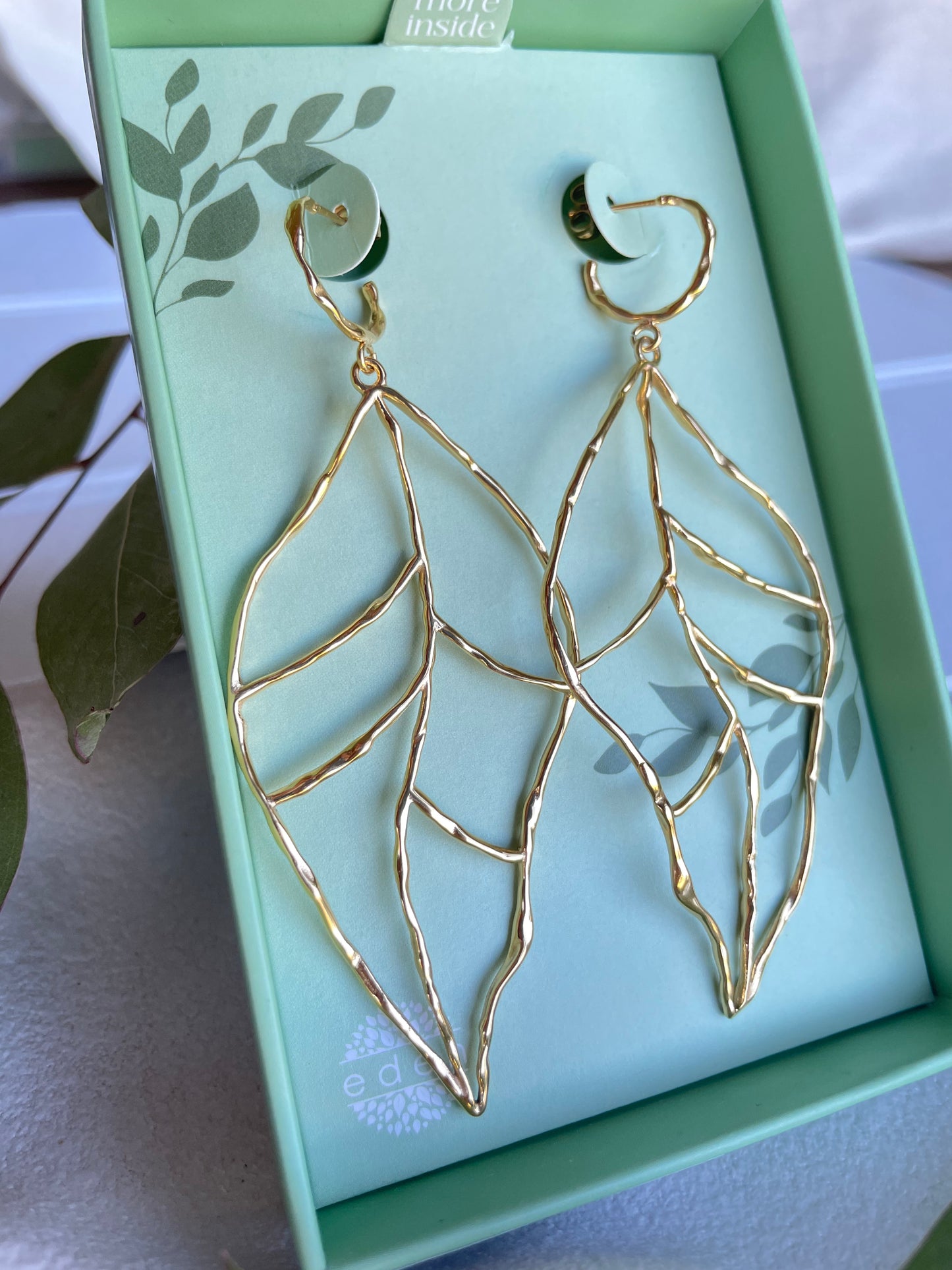 Leaf of Learning Earrings - Gold