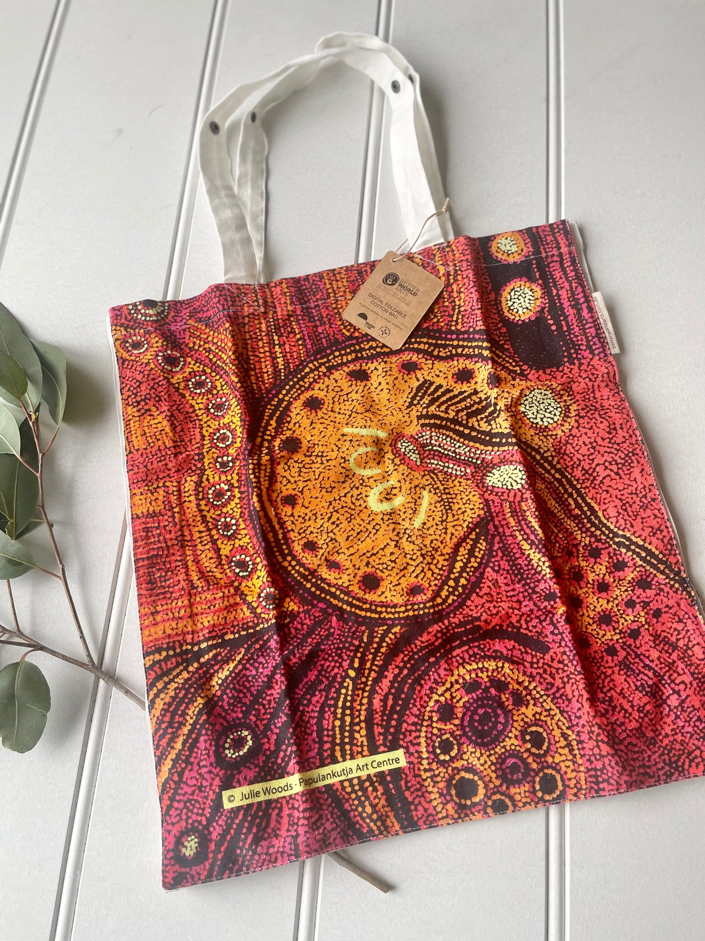 Cotton Foldable Bag - Julie Woods - Orange