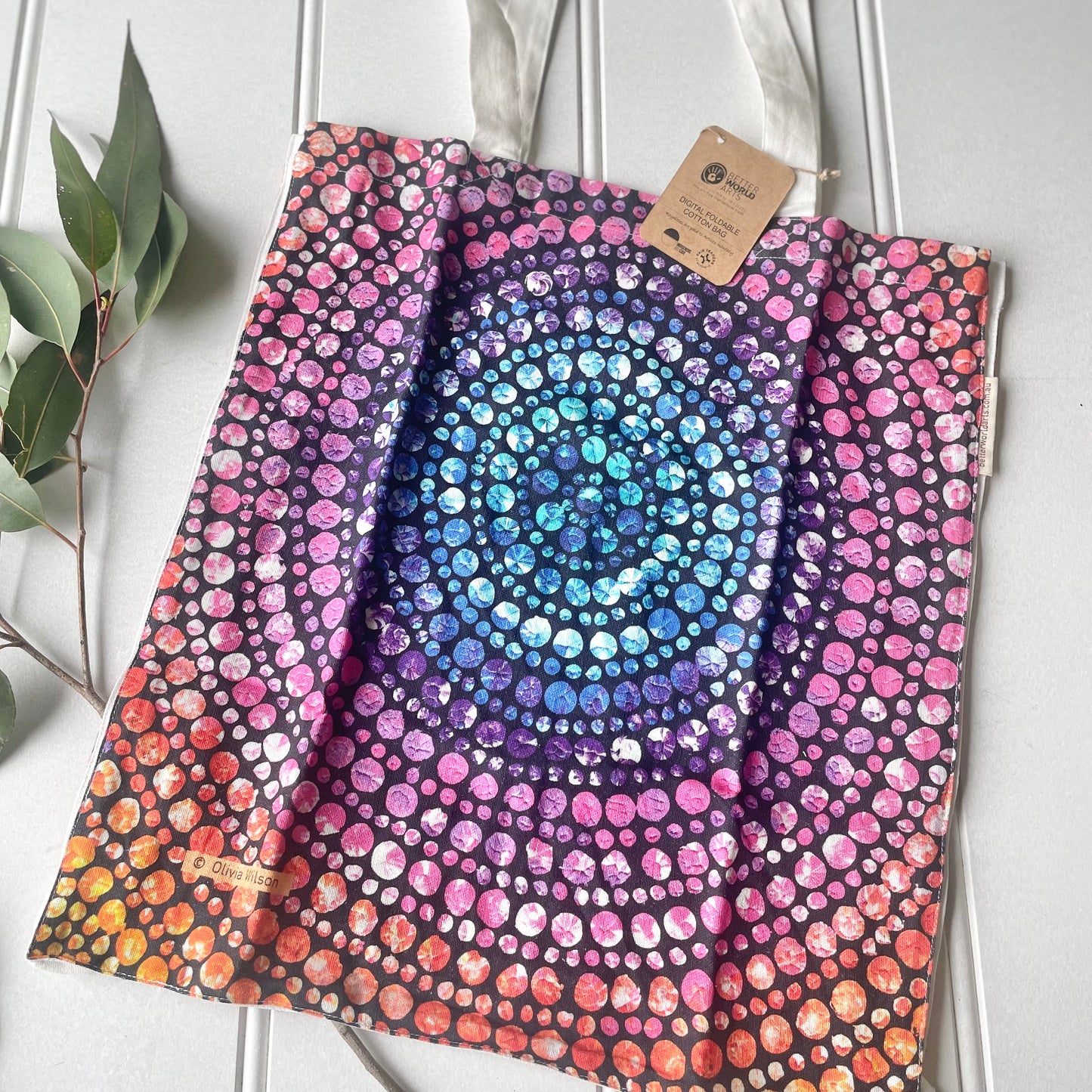 Cotton Foldable Bag - Olivia Wilson - Rainbow