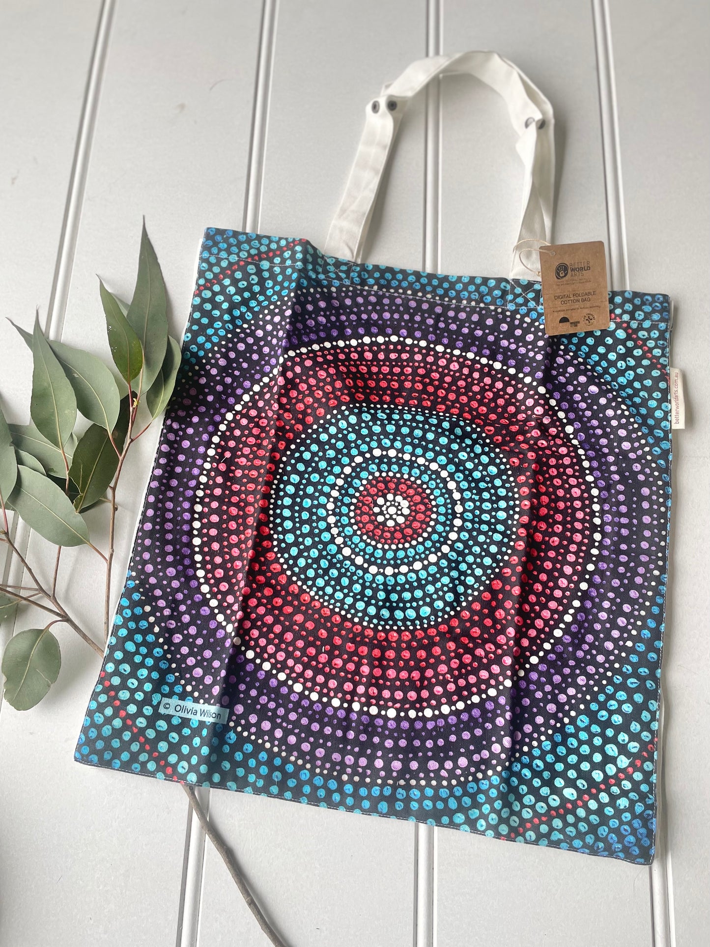 Cotton Foldable Bag - Olivia Wilson - Purple