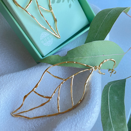 Leaf of Learning Earrings - Gold