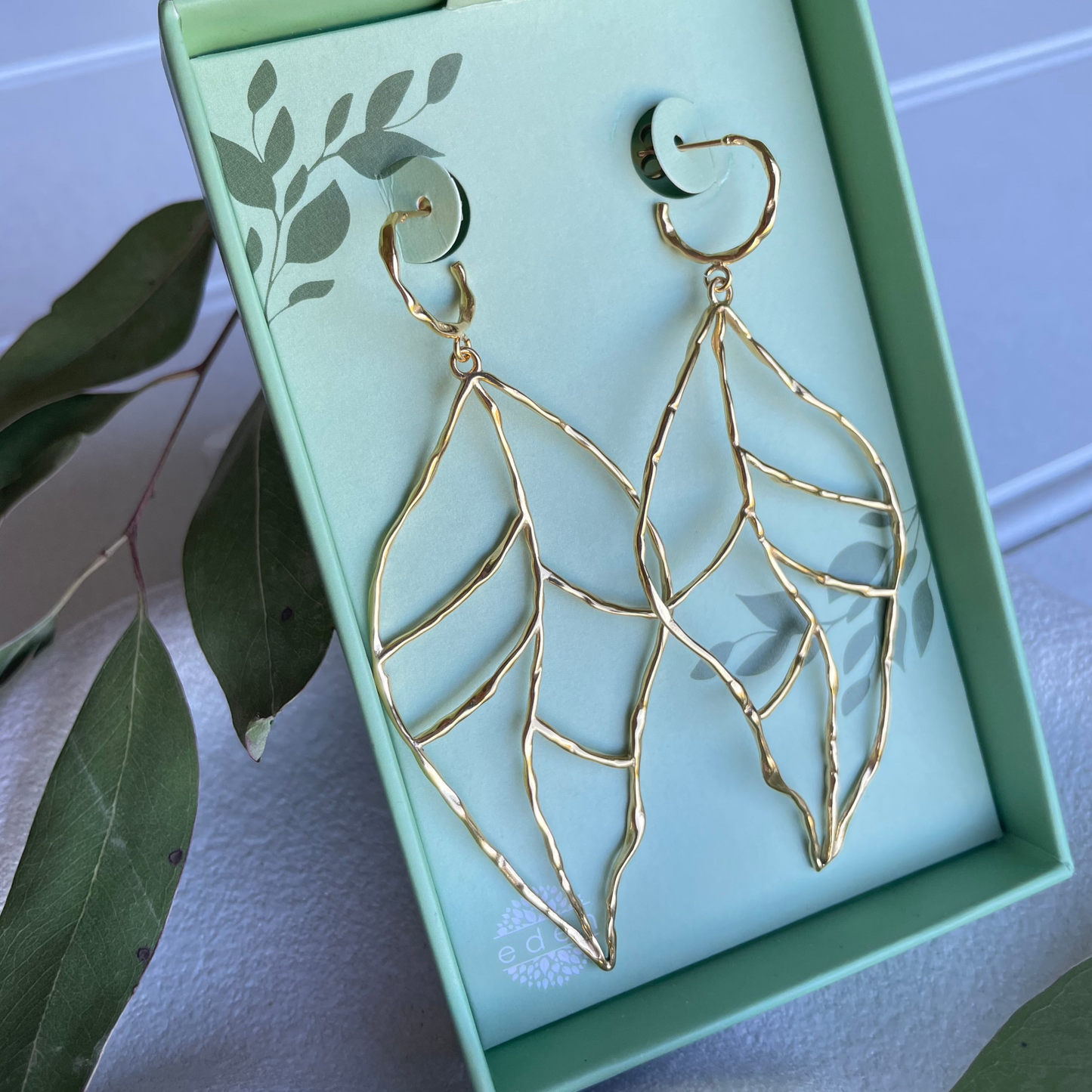Leaf of Learning Earrings - Gold