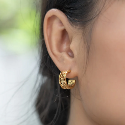 I Am Brave Mini Hoop Earrings