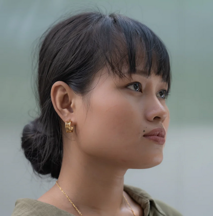 I Am Brave Mini Hoop Earrings